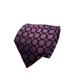 BSBG Attitude Men's Pink Circle Geometric Silk Classic Necktie